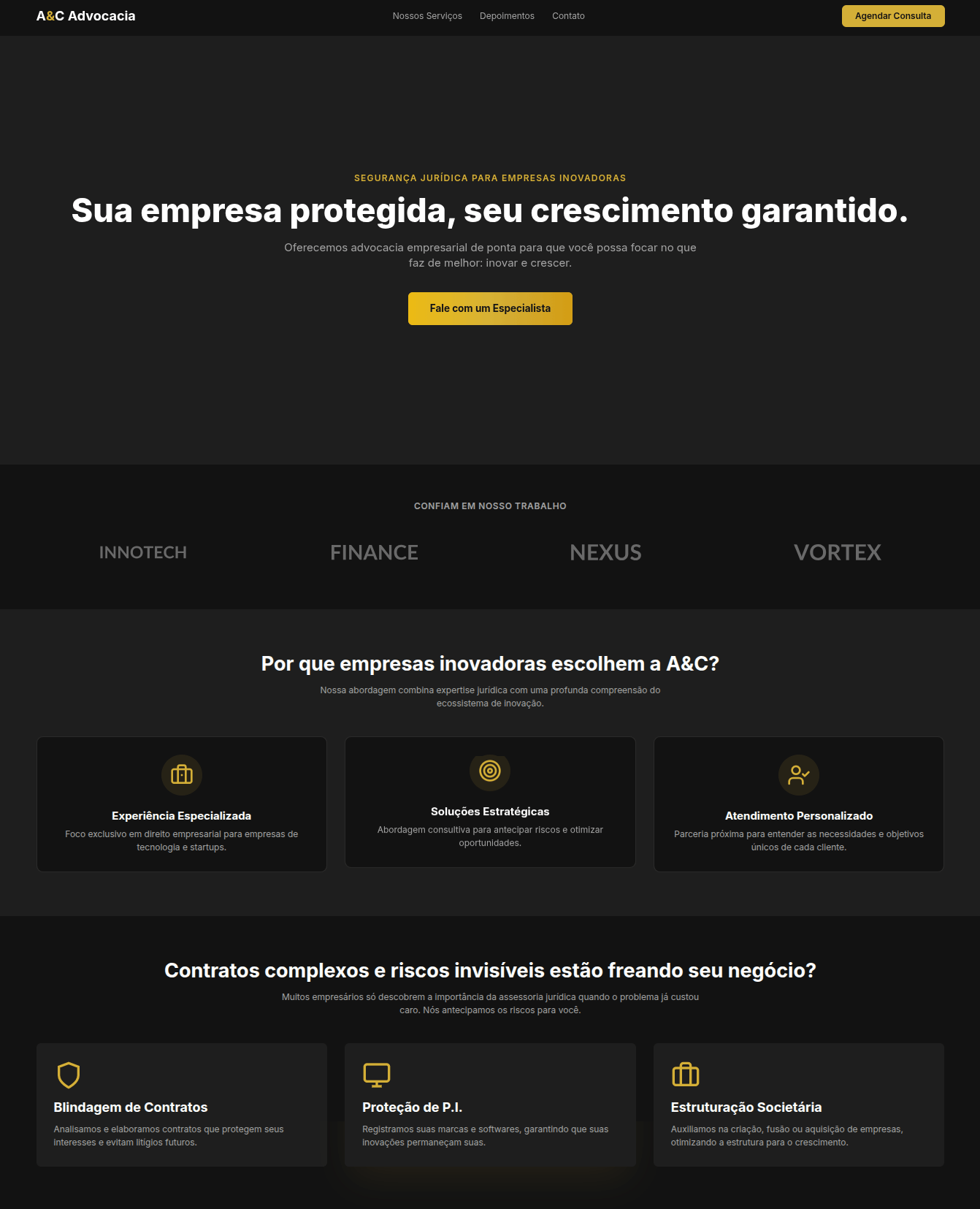 Landing page de alta conversão para advocacia em Manaus