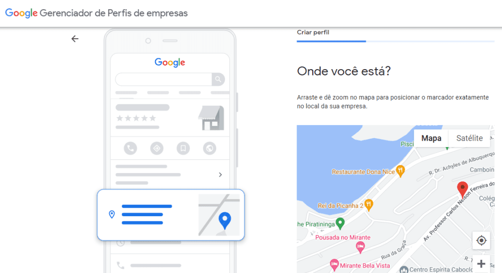 Painel de um Perfil da Empresa no Google mostrando a importância do SEO Local em Manaus